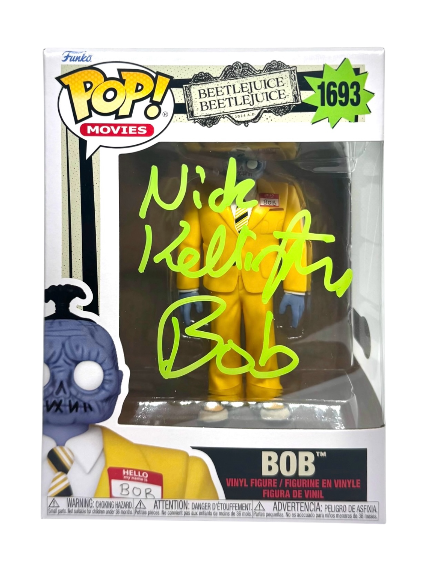 Nick Kellington Signed Funko Pop Beetlejuice Bob Beckett COA