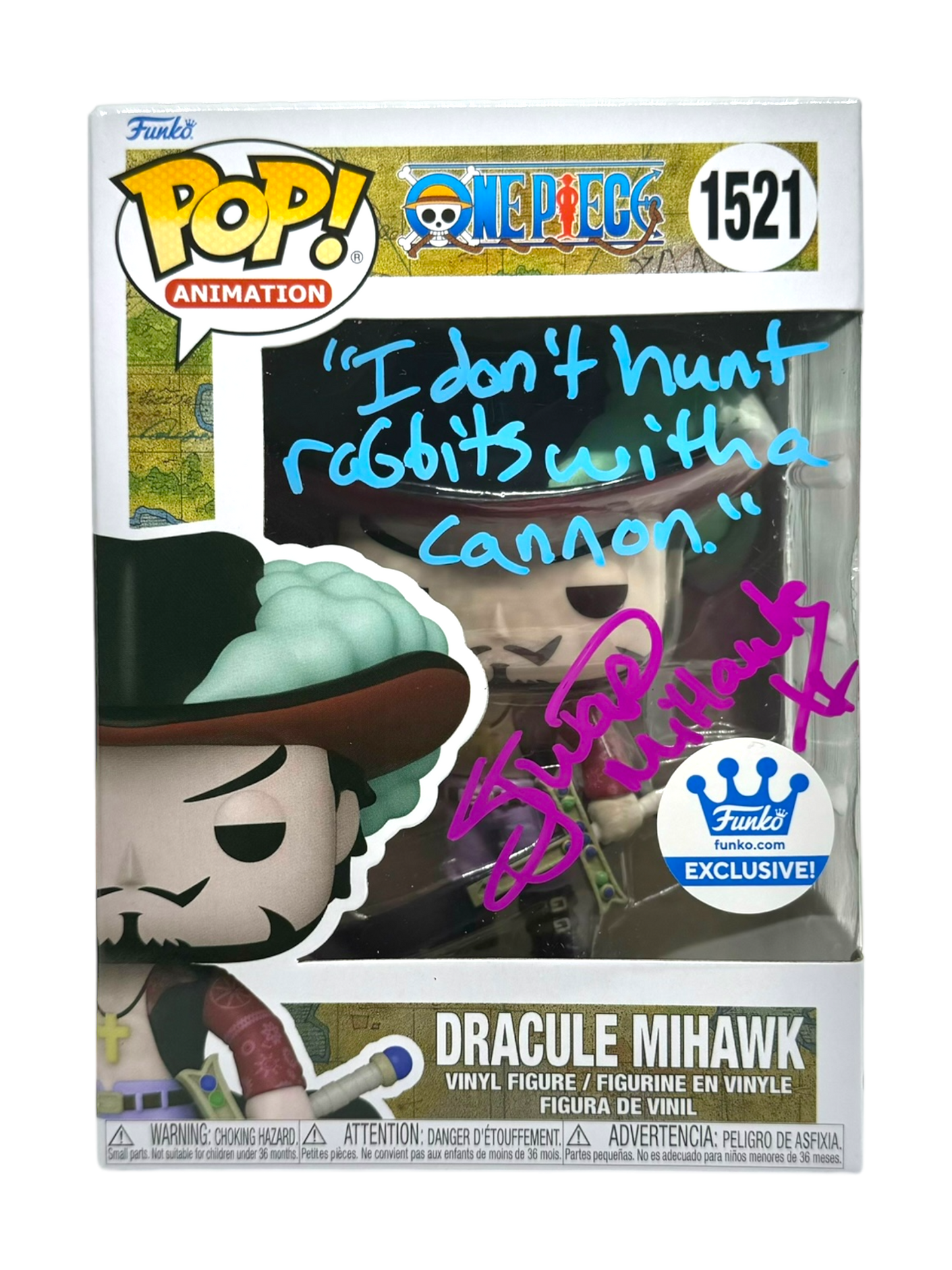 Steven John Ward Signed Funko Pop One Piece Mihawk JSA COA