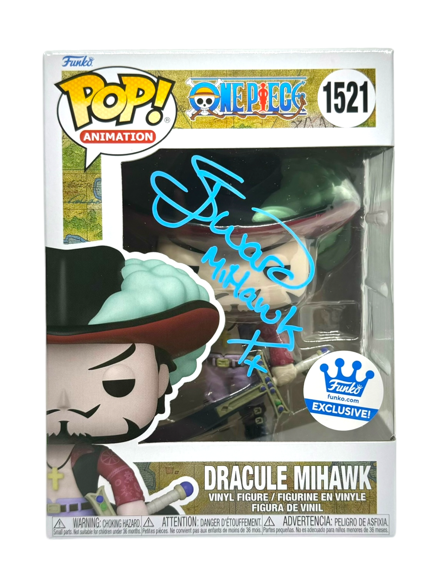 Steven John Ward Signed Funko Pop One Piece Mihawk JSA COA