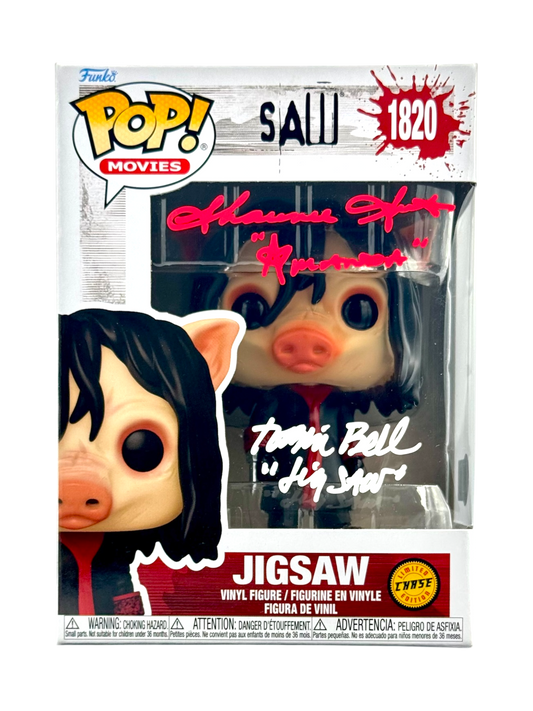Tobin Bell & Shawnee Smith Signed Funko Pop Jigsaw Saw Beckett COA