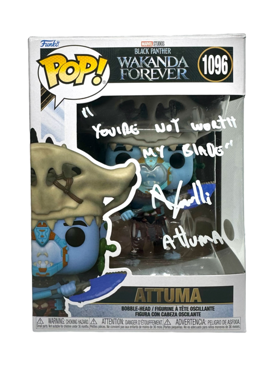 Alex Livinalli Signed Funko Pop Wakanda Forever Attuma JSA COA